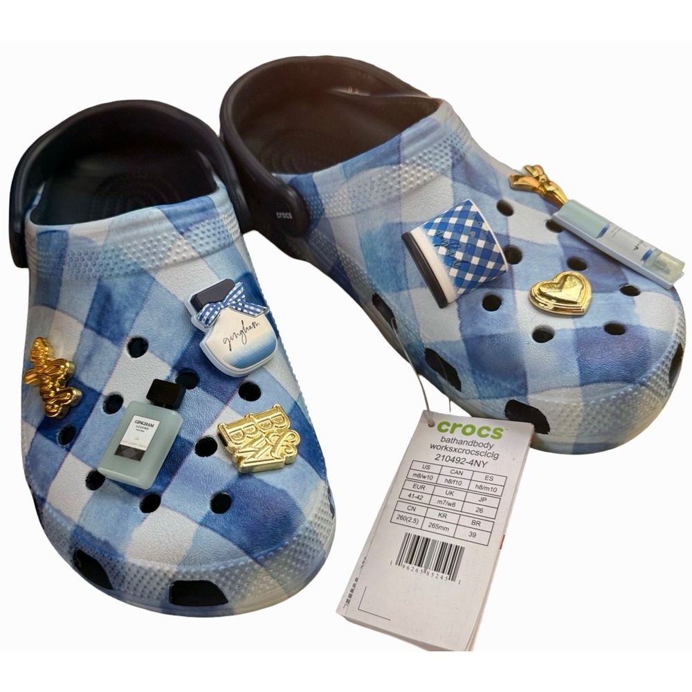 Crocs x Bath & Body Works Gingham Classic Clog NWT Limited Edition W10/M8 Jibbit